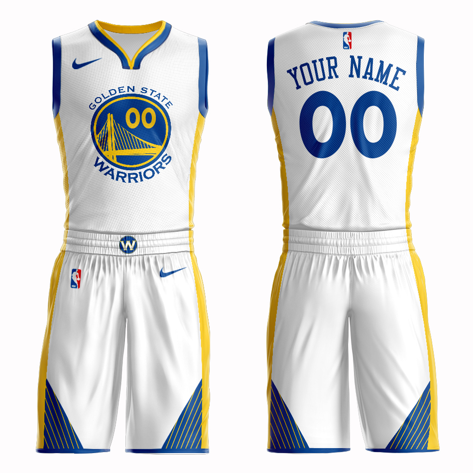 Men 2019 NBA Nike Golden State Warriors #00 white Customized jersey